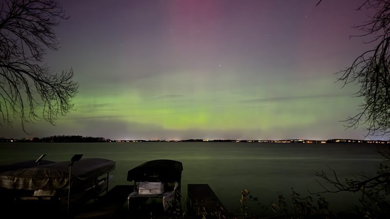 Northern Lights Over the Lake